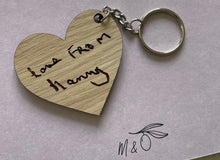 Load image into Gallery viewer, Small Gift For Mum, Loved One Handwriting Keyring, Small Thoughtful Present, Memorial Gift, Old Writing Engraved, Keychain Personalised
