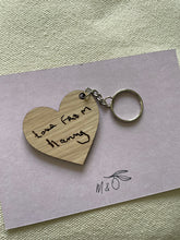 Load image into Gallery viewer, Mother&#39;s Day Gift, Child’s Handwriting Keyring, Gift for Mummy, Children&#39;s Drawing Engraved,  Gift for Grandma, Gift For Her, From the Kids
