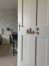 Load image into Gallery viewer, Girls Bedroom Door, Name Sign, Butterfly Decor,  Bedroom Accessories, Personalised Wooden Sign, Kids Room Sign, Nursery Decor, Child&#39;s Room
