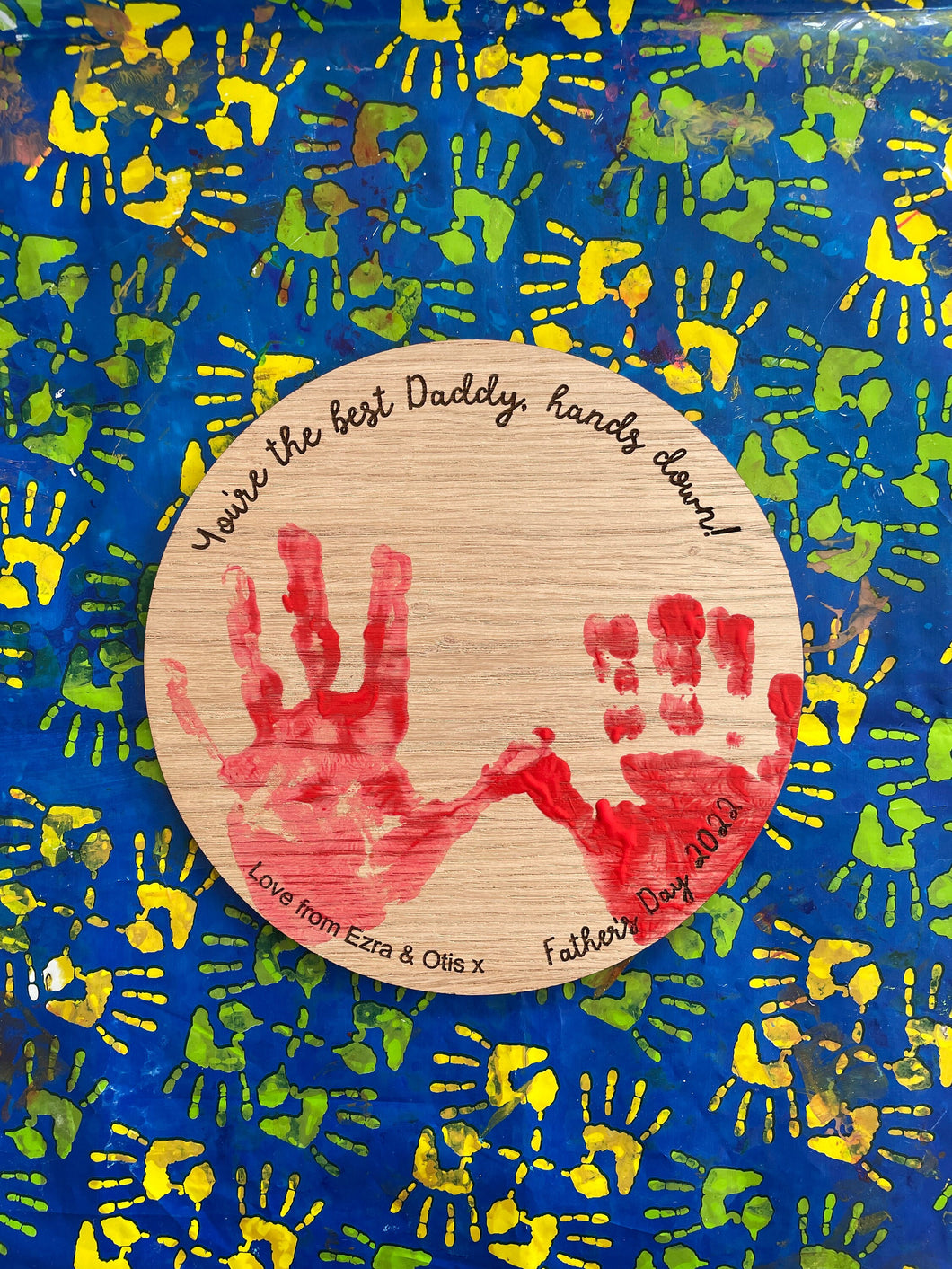 Children's Handprint Gift, Fathers Day Present, Gift for Dad, Baby Handprint Present, Gift for Her, Personalised Gift, Gift for Him