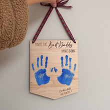Load image into Gallery viewer, Personalised Christmas Gift for Dad, Daddy Xmas Gift, Hand Print Keepsake Gift, Gift from Kids to Dad, DIY Sign Gift, Baby Handprint Present
