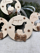 Load image into Gallery viewer, Doggy Christmas Gift, Dog Ornament Wood, Puppy Christmas Presents, Personalised Pet Bauble, Custom Christmas Dog Ornament, Dog Xmas Decor
