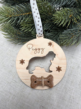 Load image into Gallery viewer, Sausage Dog Christmas Decoration, Dachshund Christmas, Dog Ornament Wood, Personalised Pet Bauble, Custom Christmas Dog Ornament, Dog Xmas
