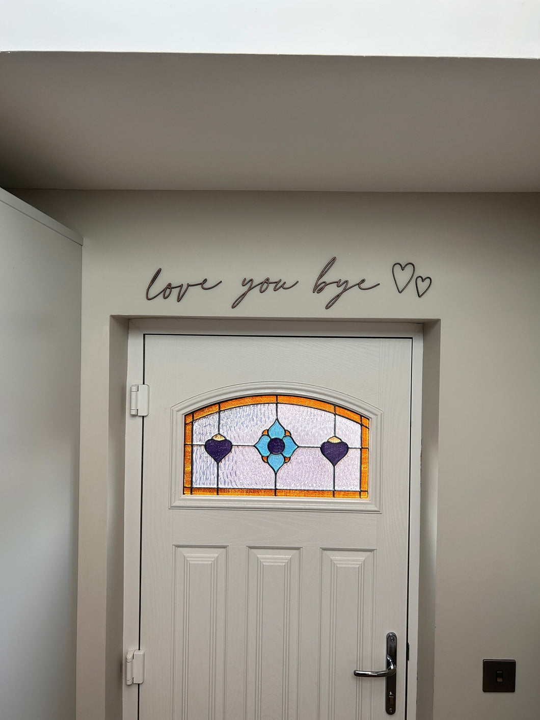 Love You Bye, Hallway Wall Art, Entrance Decor, Above Door Decor, Home Accessories, Wooden Signs,  Wall Quote Plaque, New Home Gift