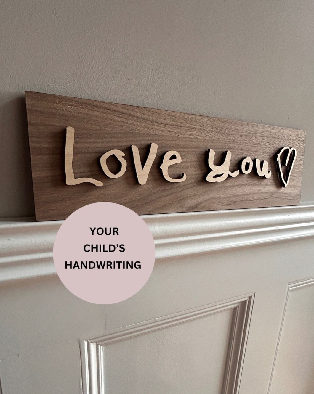 Love You Sign, Valentines Gift, From the Children, Mother's Day Gift, Gift for Daddy, Hallway Wall Art, Entrance Decor, Above Door Decor