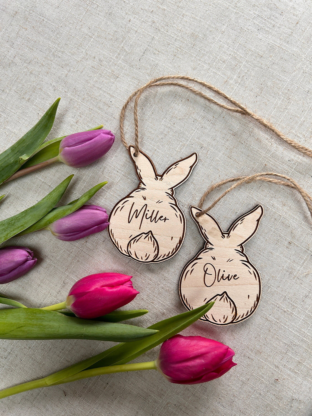 Easter Egg Hunt Labels, Easter Keepsake, Wooden Easter Tags, Wooden Bunny Decoration, Easter Basket Name Tag, Easter Gift for Children